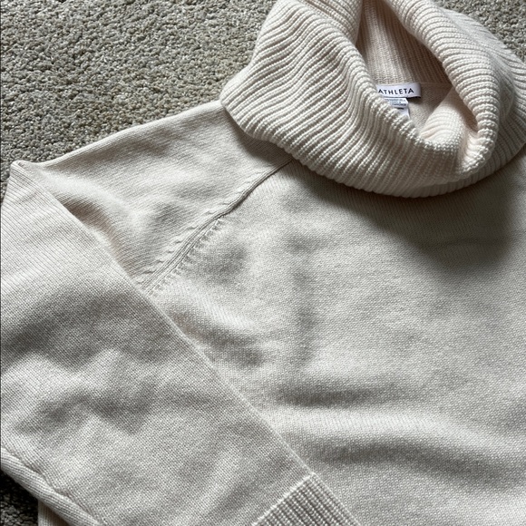 Athleta Soft Cream Cowl Neck Sweater XS - Picture 5 of 8